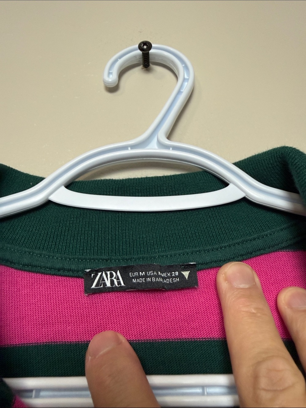 Zara Y2K  Striped Long Sleeve Rugby Polo Shirt Size M - Picture 4 of 6